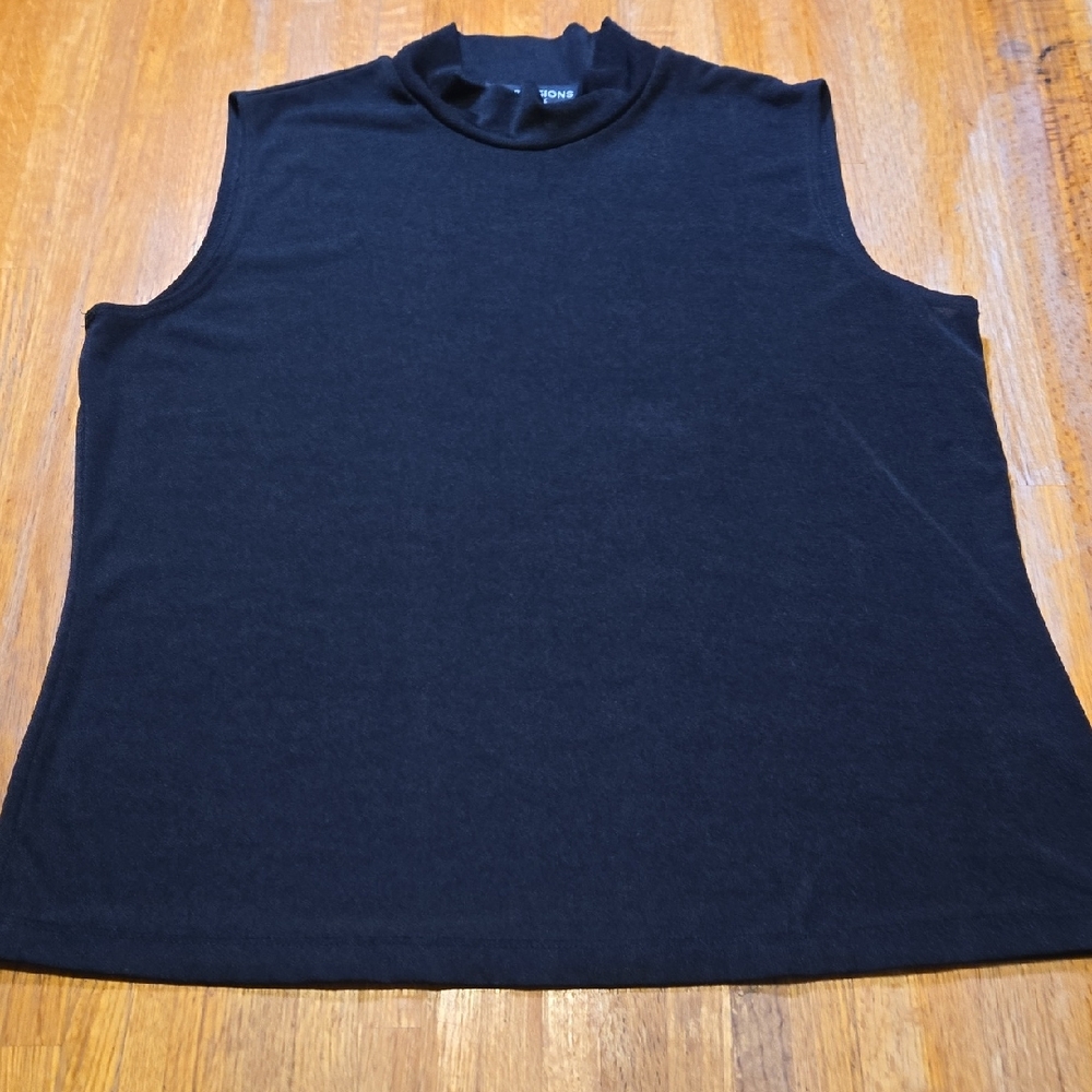 Impressions Lifestyle Women Large Black Cowl Turtle Neck Sleeveless Dressy Top
